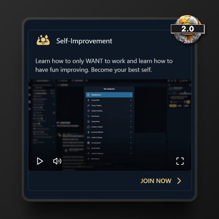Screenshot of Self-Improvement Campus in The Real World 2.0 platform